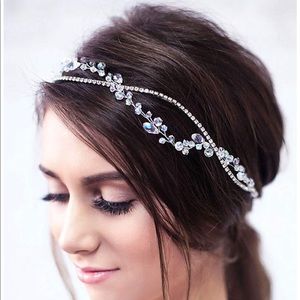 Silver Rhinestone Wedding Hair Vine Headband